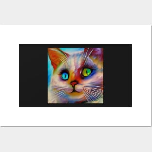 Cat - Multi-Colored Eyes - Heterochromia Iridium Posters and Art